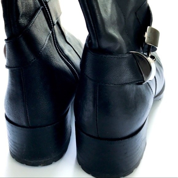 Stuart Weitzman NAPPA Leather SKIPAROUND Mid-Calf Moto Boots RARE - Picture 6 of 11